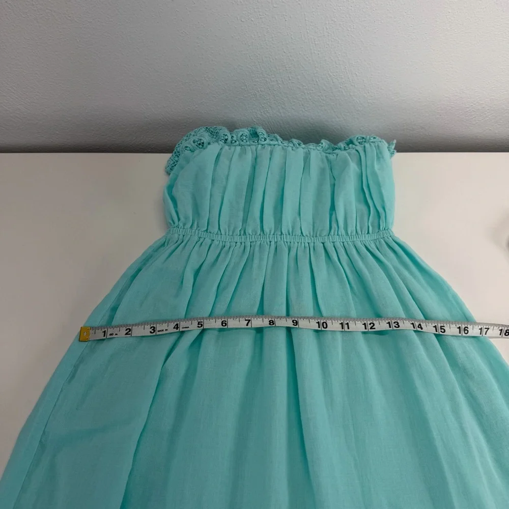Debbie Katz Off the Shoulder Beach Boho Feminine Beach Resort Teal Maxi‎ Dress S